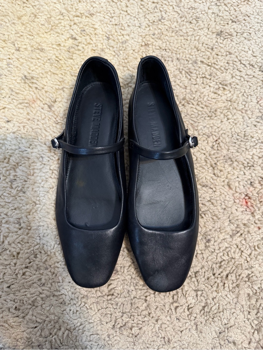 Steve Madden Squared Toe Mary Janes Size 5, Black - Picture 2 of 4